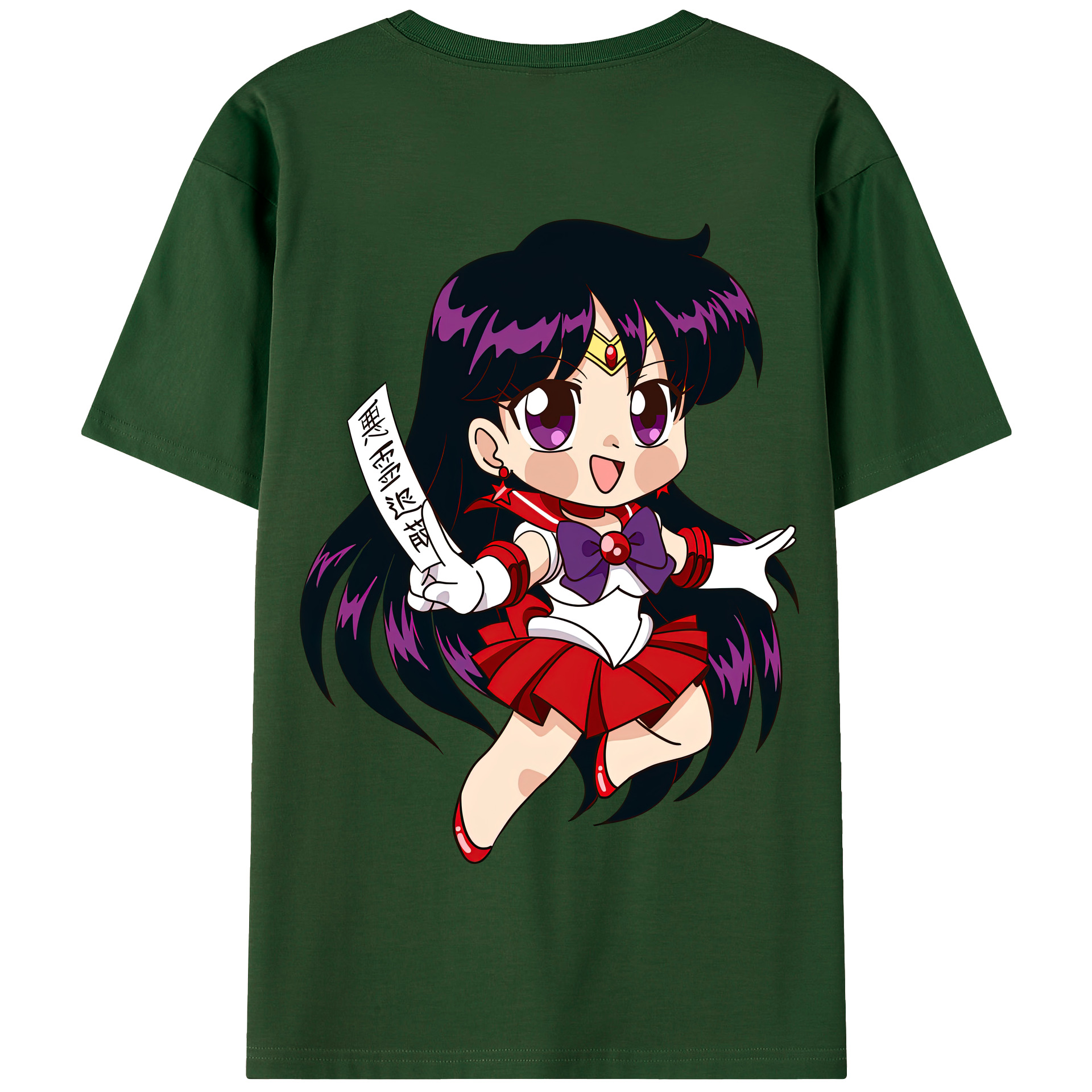 （画像用） 美少女戦士セーラームーン 火野レイ ひの レイ Sailor Moon Hino Rei （セーラーマーズ,Sailor Mars） 綿100％半袖Tシャツ（背面プリント）